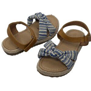 Old Navy Girls Espadrille Sandals Size 9 Blue Bow Ankle Strap